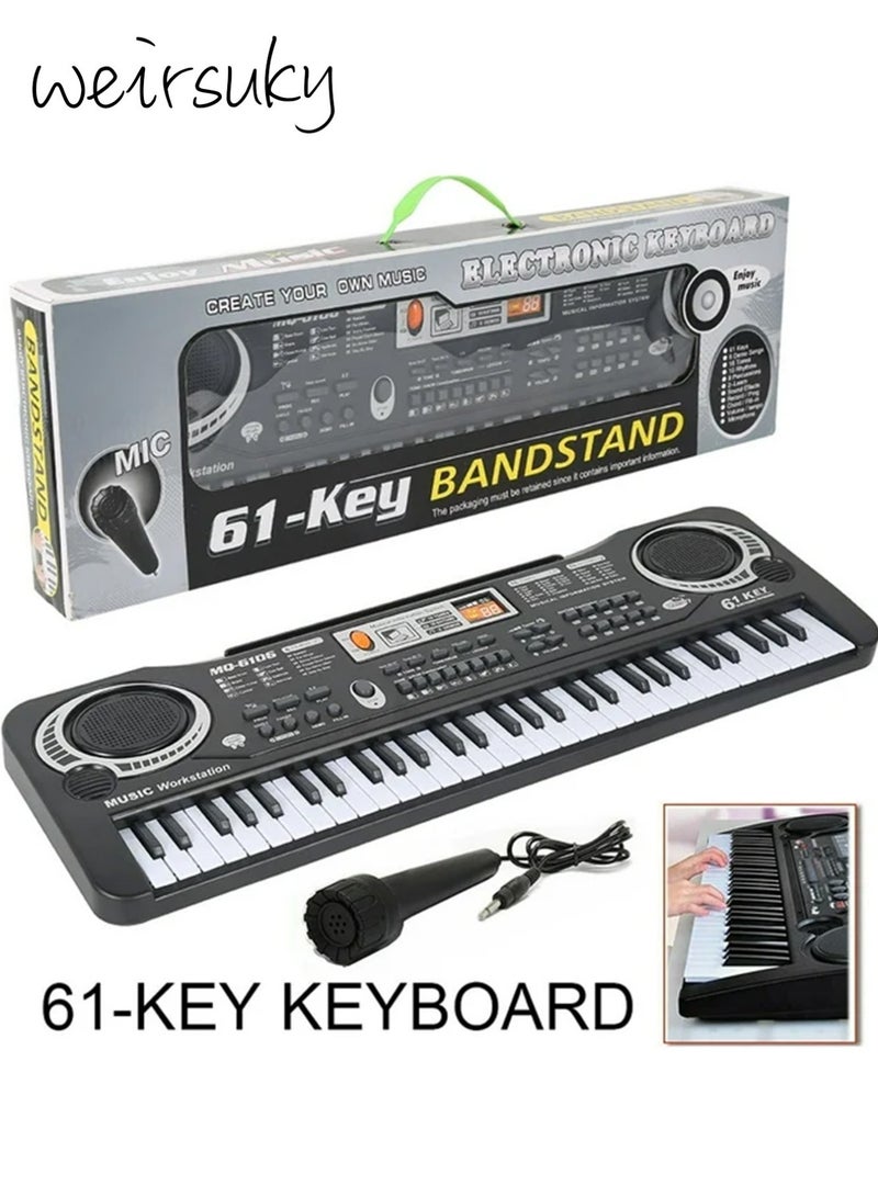 weirsuky Piano Keyboard for kids 61 key with Microphone Electronic Musical Interactive Teaching Piano Keyboard - Image 3