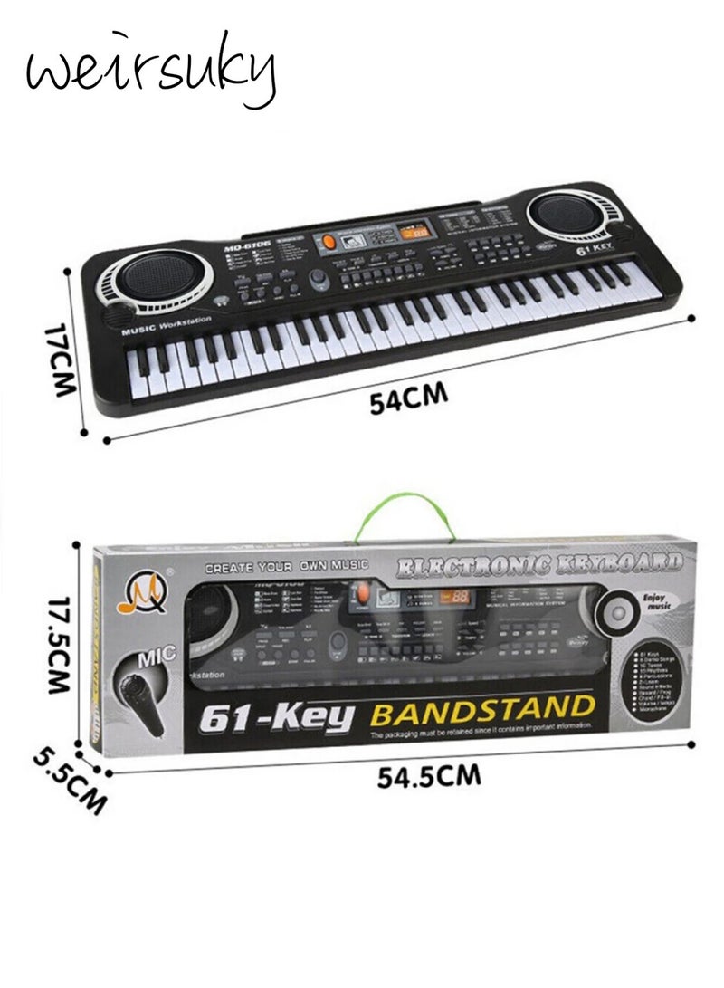 weirsuky Piano Keyboard for kids 61 key with Microphone Electronic Musical Interactive Teaching Piano Keyboard - Image 4