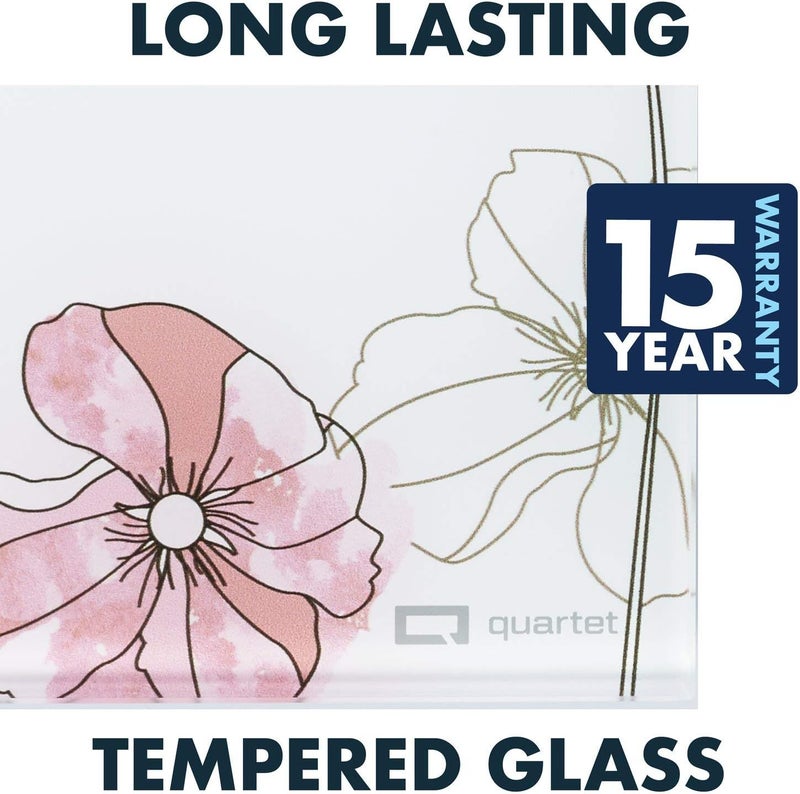 Quartet Glass Desktop Notepad 9 x 6 Whiteboard Dry Erase Surface FloralWhite 2 Pack GDP96P - Image 5