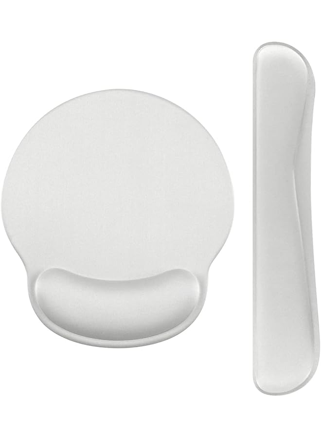 erorex Keyboard Wrist Rest Pad And Mouse Wrist Rest Support Mouse Pad Set Non Slip Rubber Base Wrist Support With Ergonomic Raised Memory Foam For Easy Typing And Pain Relief White - Image 1