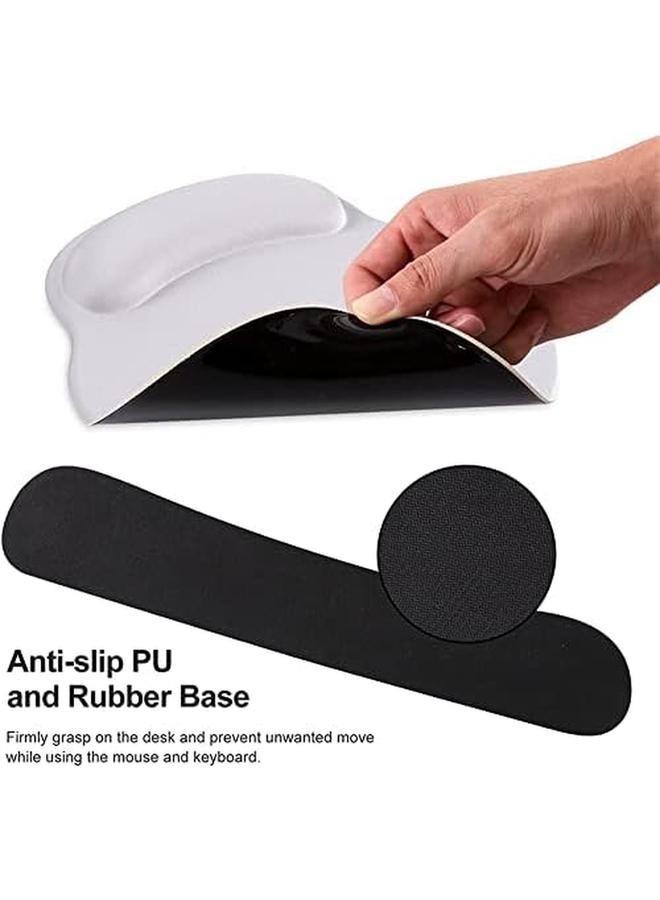 erorex Keyboard Wrist Rest Pad And Mouse Wrist Rest Support Mouse Pad Set Non Slip Rubber Base Wrist Support With Ergonomic Raised Memory Foam For Easy Typing And Pain Relief White - Image 4