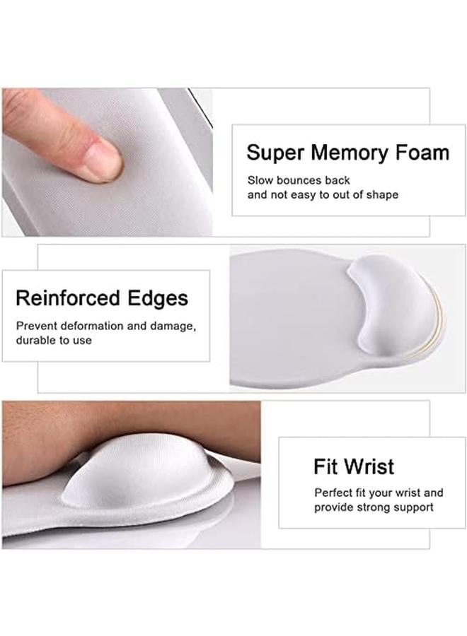 erorex Keyboard Wrist Rest Pad And Mouse Wrist Rest Support Mouse Pad Set Non Slip Rubber Base Wrist Support With Ergonomic Raised Memory Foam For Easy Typing And Pain Relief White - Image 5