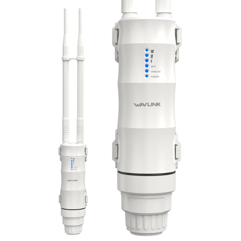 WAVLINK AC600 Outdoor WiFi Extender, Dual Band Long Range WiFi Extender with PoE, IP67 Weatherproof, 2x7dBi Detachable Antennas, Outdoor WiFi Access Point for Farm, Yard, Factory, Campsite, Gazebo - Image 1