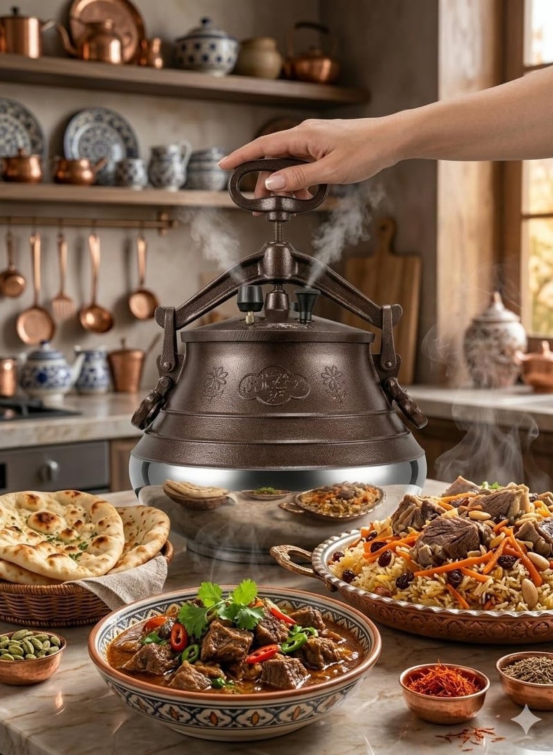 Pressure Cooker Secure Cookerware Aluminum Kitchen Accessories Afghan Is Characterized by Fast and Delicious Cooking (5L) - Image 3