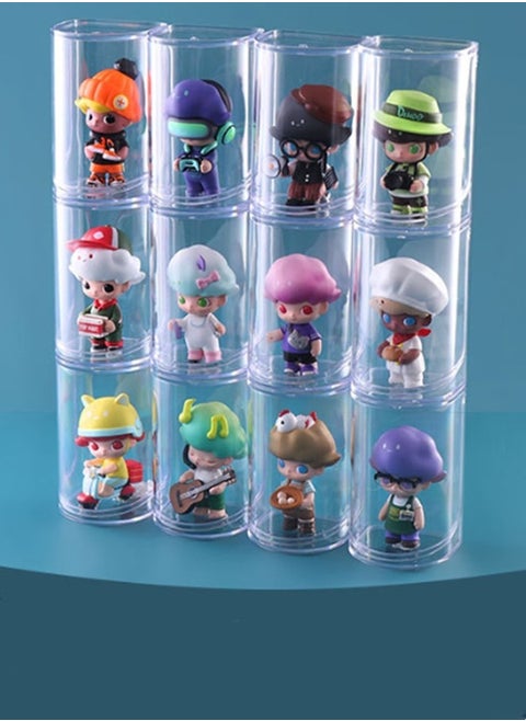 Clear Figures Display Case, Display Boxes, Stackable Blind Box for Collectibles-Figures, Assembled Dustproof Storage Organizer Box, for Lego Collectibles Action Figures for Pop Mart(12PCS)