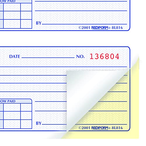 Rediform® Money Receipt Book, Carbonless, 400 Numbered Duplicates, 4/Page, 11" x 7.625" (RED8L816) (8L816) - Image 3