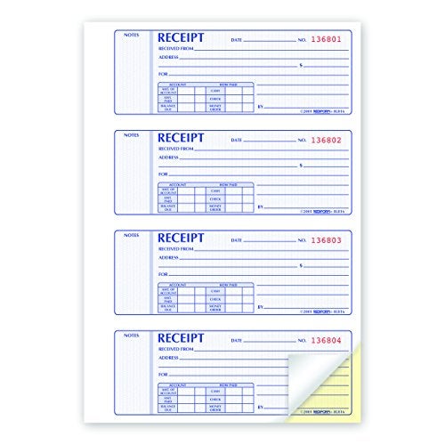 Rediform® Money Receipt Book, Carbonless, 400 Numbered Duplicates, 4/Page, 11" x 7.625" (RED8L816) (8L816) - Image 1