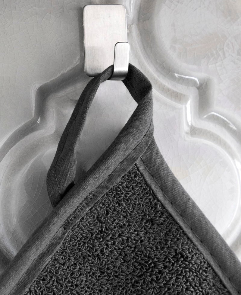 RITZ Terry Potholder & Hot Pad: Unparalleled Heat Resistant, Durable 100% Cotton â€“ Ergonomically Designed for Optimal Grip â€“ Easy-Care Machine Washable â€“ 4-Pack, Federal/Graphite - Image 3