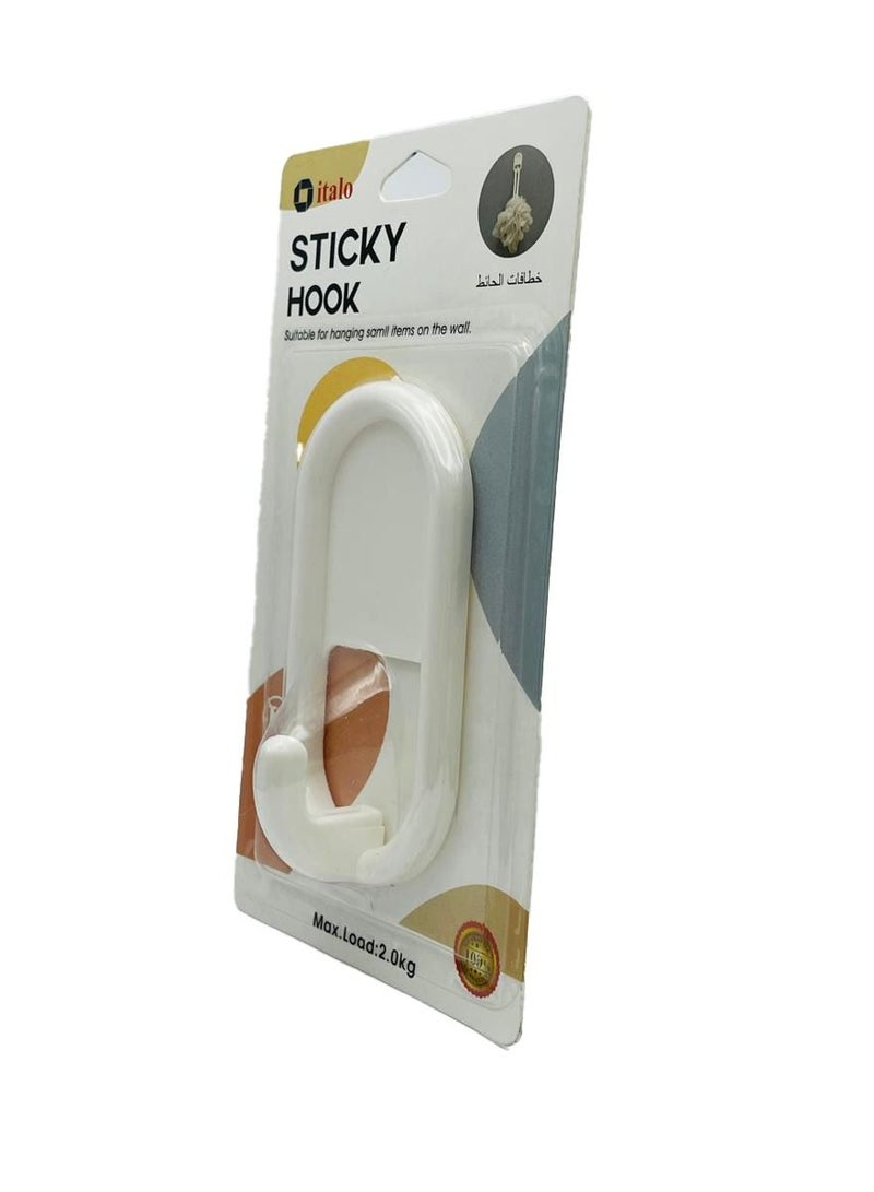 إيتالو 1 قطعة متعددة الوظائف ذاتية اللصق خطاف حائط لزج للمطبخ والحمام وغرفة النوم - Image 2