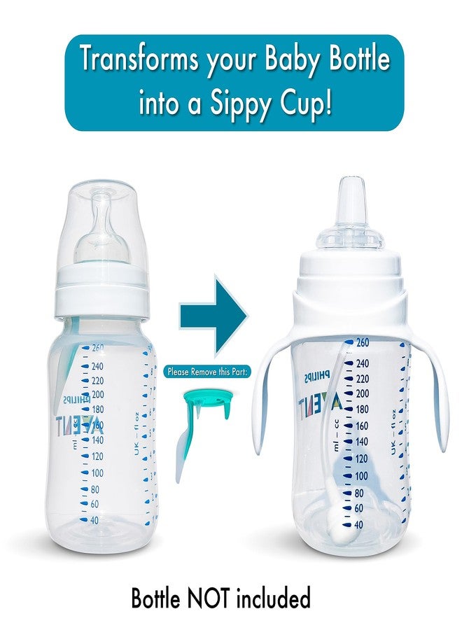 BelBeyo Sippy Cup Conversion Kit for Philips Avent Anti-Colic Baby Bottles 2-Count, Soft Food Grade Silicone Spout Nipples, Weighted Straw, Bottle Handles, Straw Cleaning Brush, BPA-Free 4+ months (Sippy Kit) - Image 4