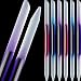 Maitys 6 Pieces Glass Cuticle Pusher Glass Cuticle Stick Set Double Sided Crystal Nail Files Precision Manicure Pedicure Pusher ToolsPink Blue Purple - Image 2