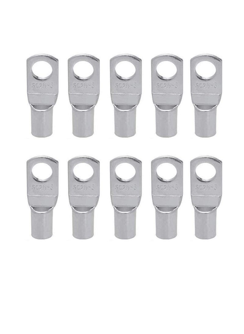 Copper Cable Lugs 10Pcs Set Wire Terminals Connector Cable lugs Ring Battery SC Terminals for Marine Solar Automotive Electric Home Applications etc. Hole Size 8mm Cable Size 16mm - Image 1