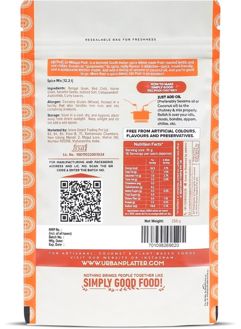 Urban Platter South Indian Style Instant Idli Chutney Powder 250g - Image 2