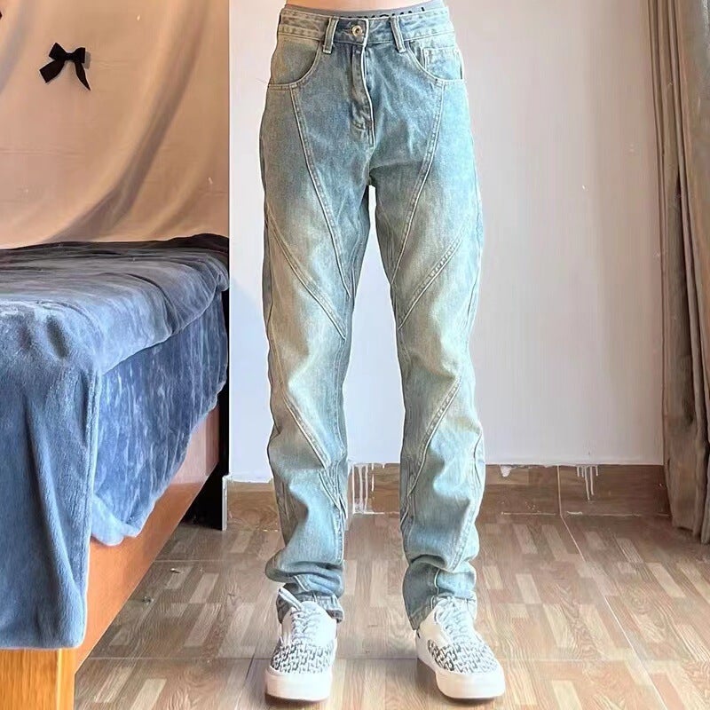 Unisex Classic Denim Jeans Loose Fit Daily Outdoor Wear - Image 3