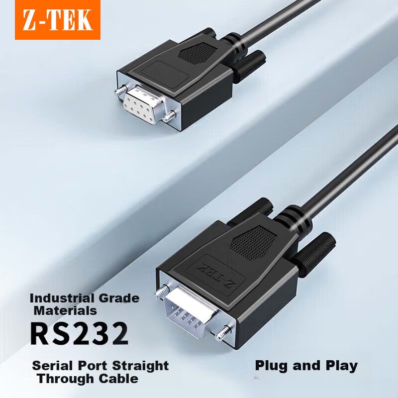 JD Jing Zao Z-TEK DB9 Serial Cable, RS232 Male to Female Straight Through Extension Cable, Suitable for Digital Machines, Bar Code Machines, DB Nine-Pin Connection Cable 10 Meters ZC309 - Image 1