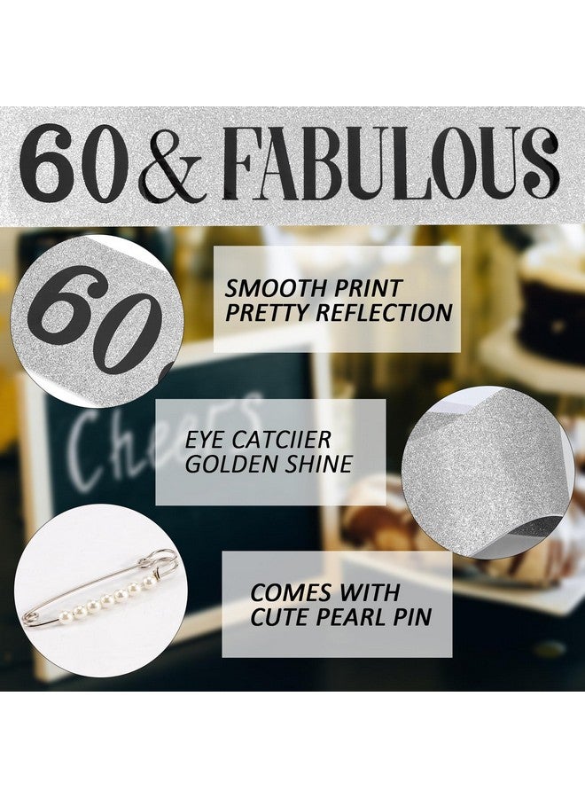 Hapdoo 60th Birthday Decorations, 60th Birthday Sash and Tiara for Women, Happy 60th Birthday Decorations for Women, 60 and Fabulous Birthday Crown Decorations - Image 5