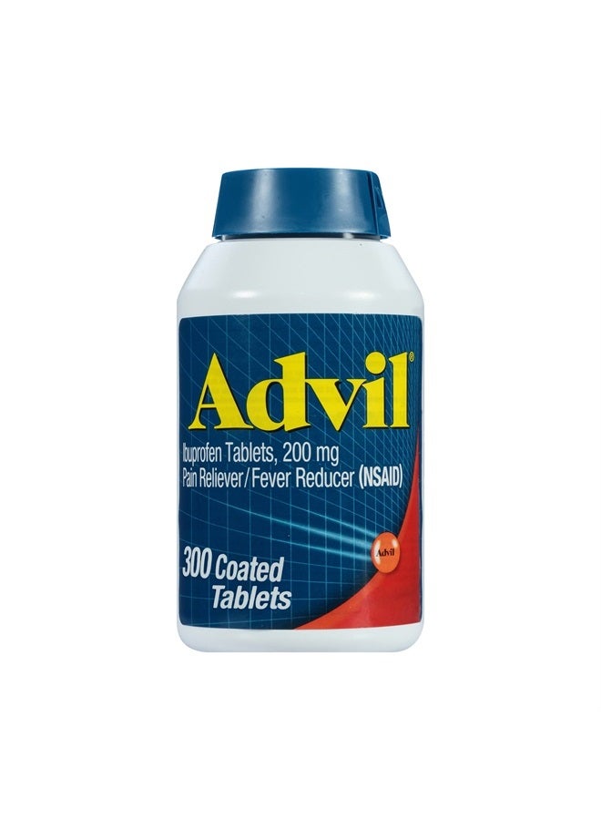 Advil Pain Reliever Medicine and Fever Reducer with Ibuprofen 200mg for Headache, Backache, Menstrual Pain and Joint Pain Relief - 300 Coated Tablets - Image 1