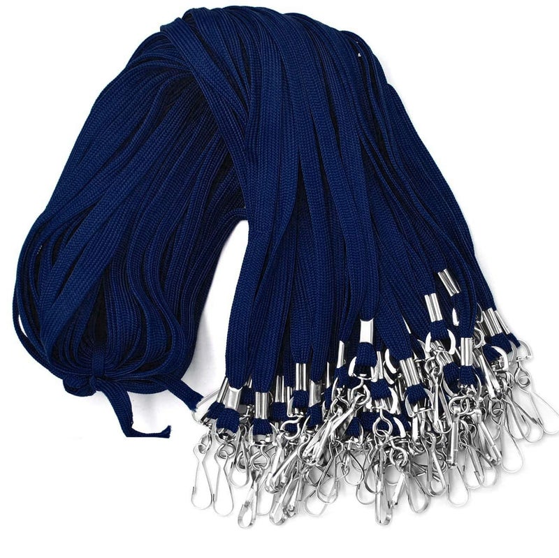 Lanyards 100 Pack Navy Blue Lanyards with Swivel Hook Clips for ID Name Badge Holder Navy Blue 100 Pack