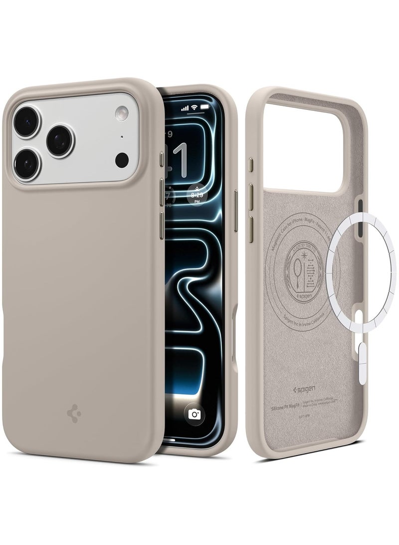 Spigen غطاء ماغ فيت من السيليكون لجهاز آيفون 17 برو ماكس مع ميزة ماغ سيف - حجر - Image 1