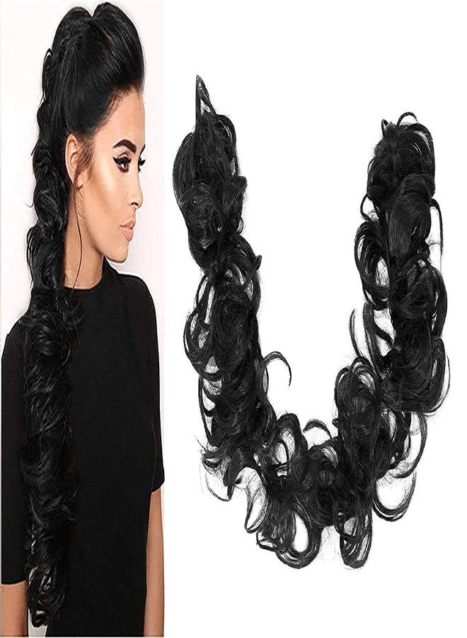 AIG Hair Buns for Women & Girls Hair Extension |Hair Extensions Ponytail Bun | Extension Hair for Women & Girls Messy Bun [ NATURAL_BLACK_FRILL] - Image 4