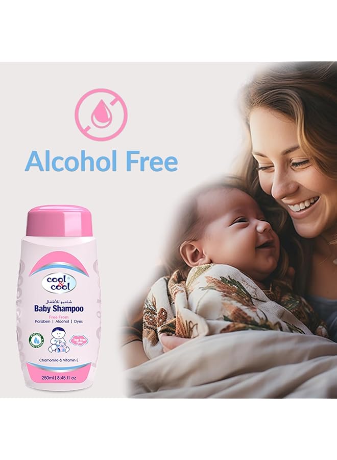 Cool & Cool Baby Shampoo 250Ml Tear Free Alcohol Free Paraben Free Dye Free Chamomile & Vitamin E With Extra Mild Formula - Image 5