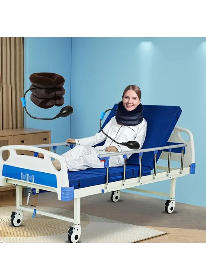 Coffee Color Neck Traction Device 3 Layer Medium Soft Textile And Faux Leather For Neck Discomfort Relief And Improved Posture Care Instructions Do Not Wash - Image 5