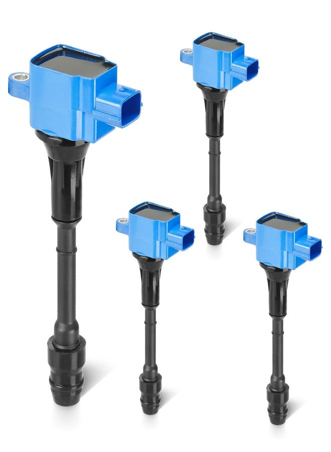 lacarier Blue Set of 4 Ignition Coil Pack Compatible with 2002-2006 Altima 2.5L, 2002-2008 Sentra 2.5L, 2002-2013 X-Trail 2.5L Replace UF350 C1398 224488H315 - Image 1