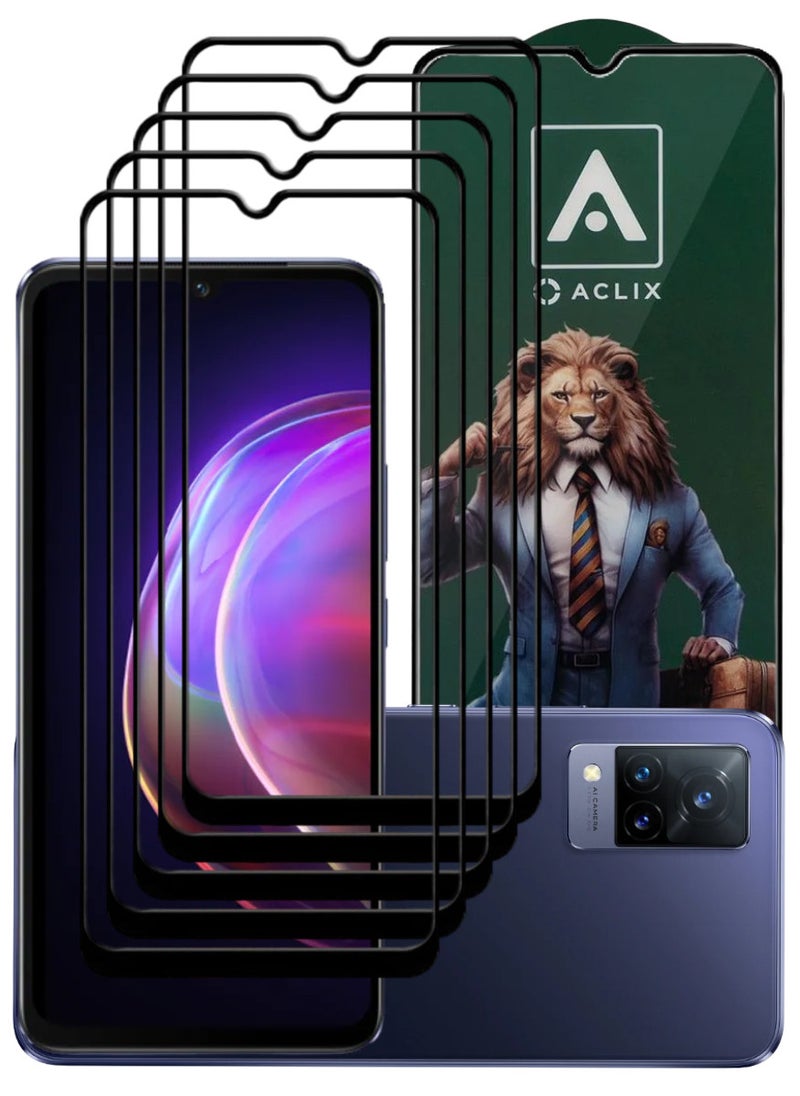 ACLIX 5 Pieces Antistatic ESD Dustproof Premium Quality High Definition Tempered Glass Screen Protector Designed For vivo V21 - Image 1