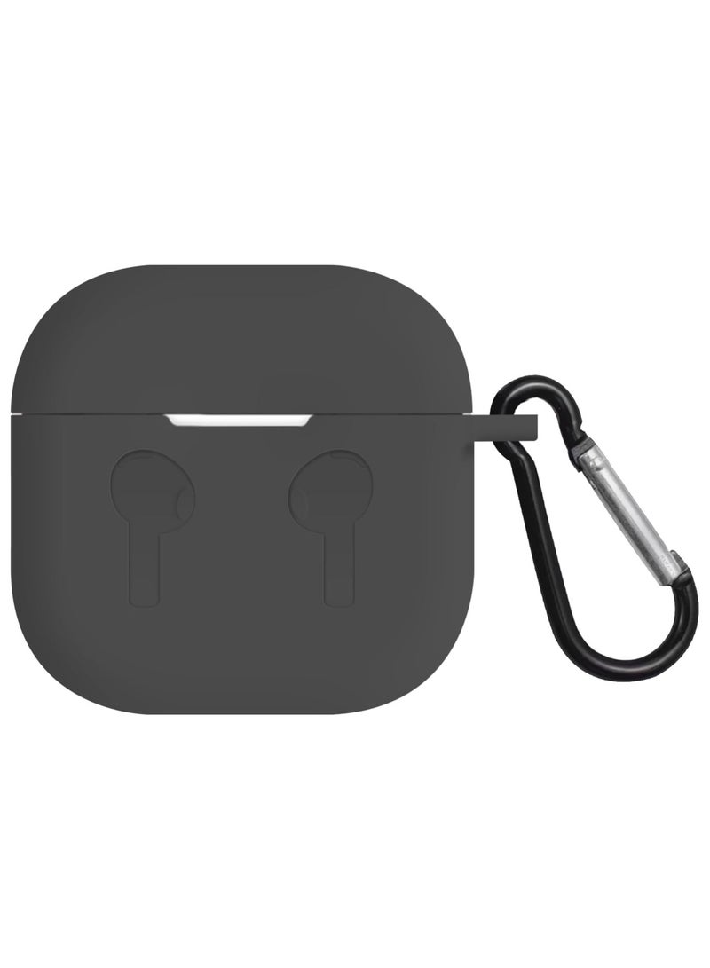 AirPods 4 Case Silicone Compatible with AirPods 4th Generation Case (2024)  D rop Protection Cover with Keychain  Dark Black