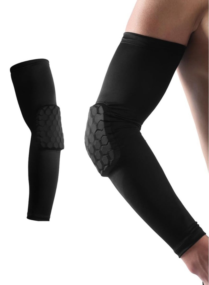 Generic Honeycomb Elbow Support Pad | Black | Extended Cushion Elbow Brace for Athletics, Rehabilitation, Compression Assistance, Adjustable Elbow Protector for Sports Enthusiasts | Breathable, Non-Slip | Perfect for Exercise - Image 1