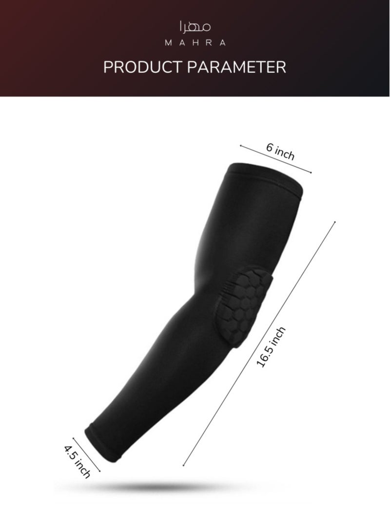 Generic Honeycomb Elbow Support Pad | Black | Extended Cushion Elbow Brace for Athletics, Rehabilitation, Compression Assistance, Adjustable Elbow Protector for Sports Enthusiasts | Breathable, Non-Slip | Perfect for Exercise - Image 2