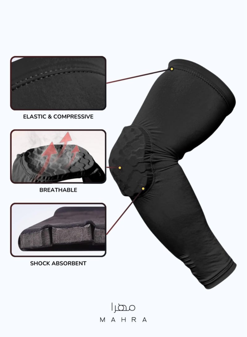 Generic Honeycomb Elbow Support Pad | Black | Extended Cushion Elbow Brace for Athletics, Rehabilitation, Compression Assistance, Adjustable Elbow Protector for Sports Enthusiasts | Breathable, Non-Slip | Perfect for Exercise - Image 3