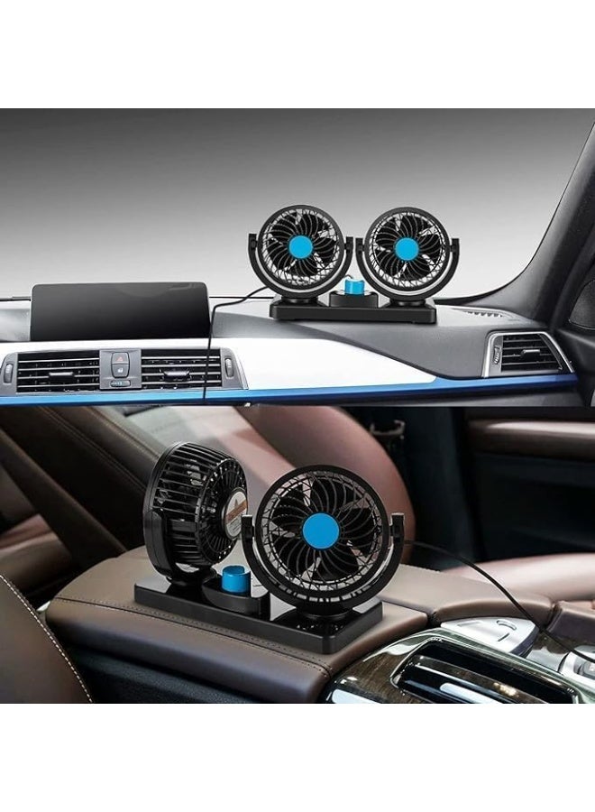 مروحة تبريد للسيارة تعمل بجهد 12 فولت مزودة بمدخل USB ودوران 360 درجة مع سرعات متعددة يمكن تشغيلها على شاحن باور بنك أو أي مخرج تتميز بتهوية قوية وسرعة دوران عالية عدد المنافذ: 7 - Image 3