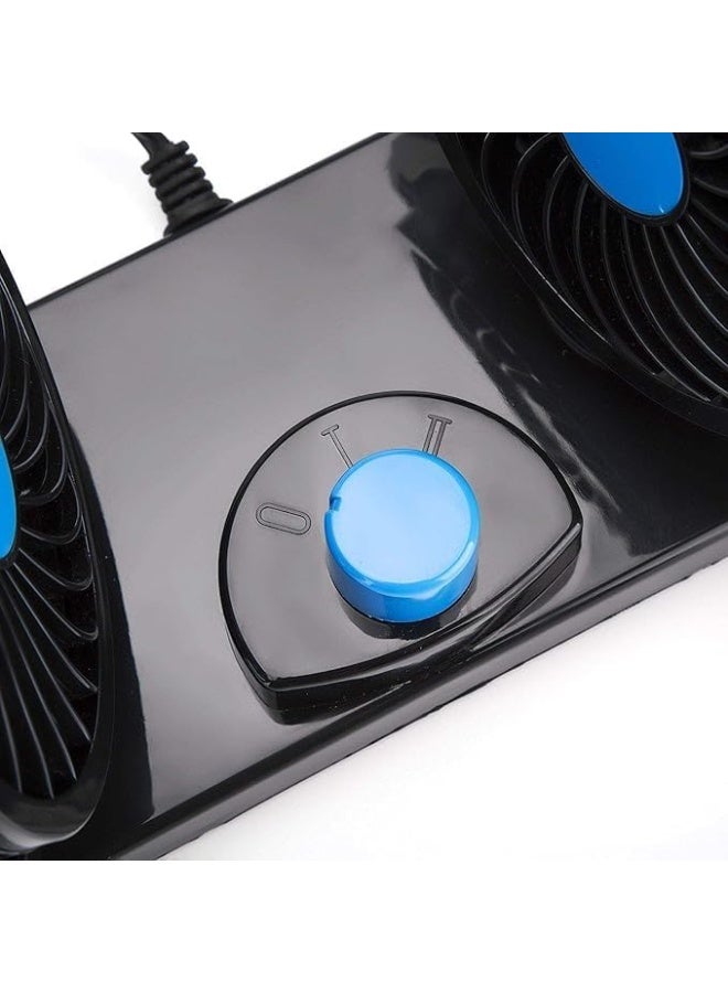 مروحة تبريد للسيارة تعمل بجهد 12 فولت مزودة بمدخل USB ودوران 360 درجة مع سرعات متعددة يمكن تشغيلها على شاحن باور بنك أو أي مخرج تتميز بتهوية قوية وسرعة دوران عالية عدد المنافذ: 7 - Image 5