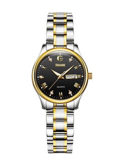 Women Analog Quartz Black Dial Stainless Steel Band Watch - 5563