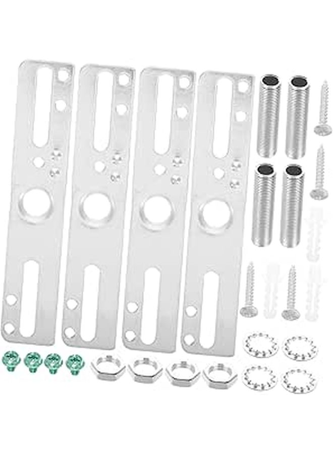 4 Pcs Flush Mount Ceiling Light Bracket Kit White Easy to Install Top Plate - Image 1