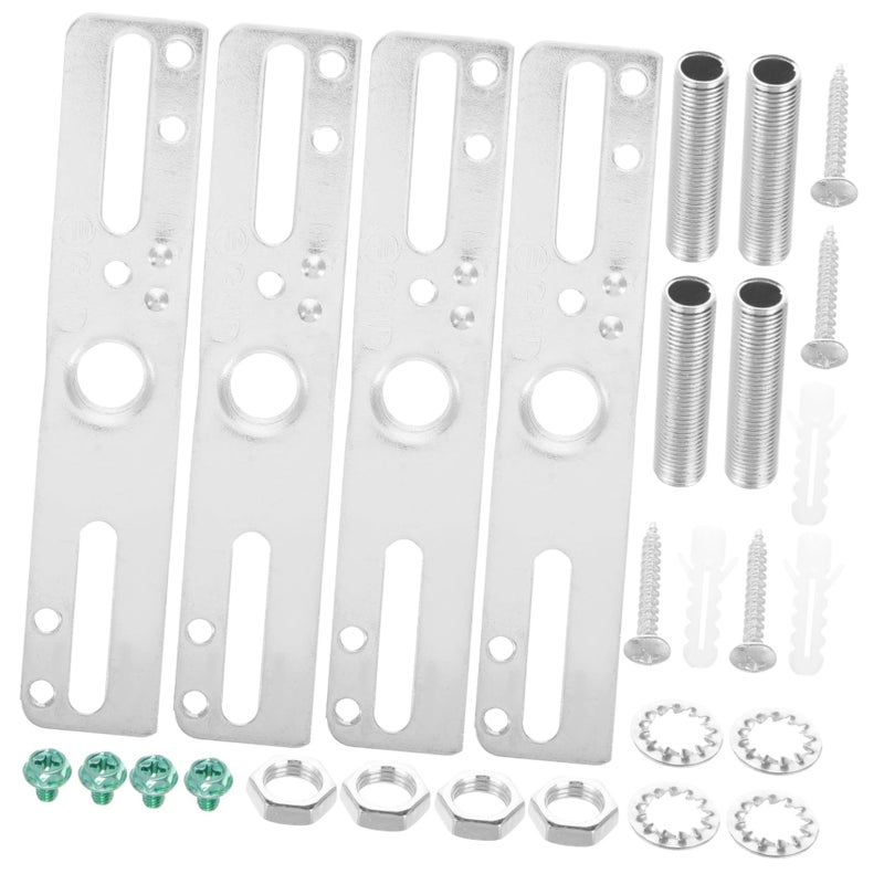 4 Pcs Flush Mount Ceiling Light Bracket Kit White Easy to Install Top Plate - Image 2