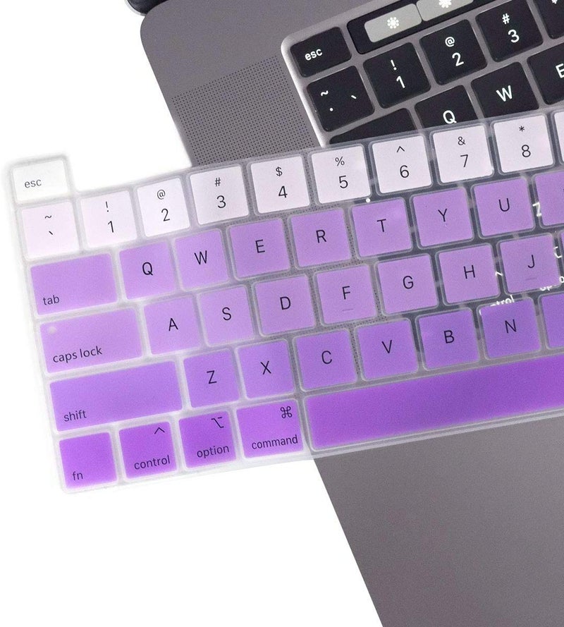 Oaky حماية لوحة المفاتيح متوافقة مع ماك بوك برو 16 بوصة 2019-2020 إصدار نموذج A2141، غطاء لوحة مفاتيح رقيق للغاية مقاوم للماء والغبار - سيليكون بنفسجي - Image 3