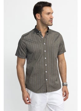 Tudors Classic Fit Button Collar Short Sleeve Striped Cotton Shirt  - Image 2
