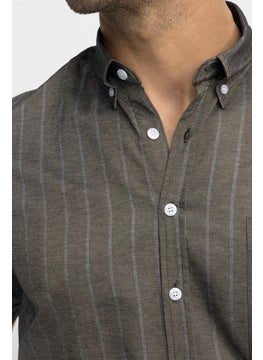 Tudors Classic Fit Button Collar Short Sleeve Striped Cotton Shirt  - Image 5