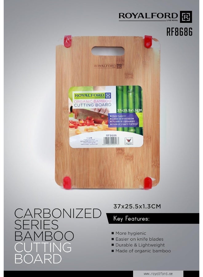 Royalford Organic Cutting Board Perfect Solution For Your Food Preparation Durable & Lightweight Easy To Clean & Store Naturally Antibactirial Hight Quality & Versatile Brown - Image 3