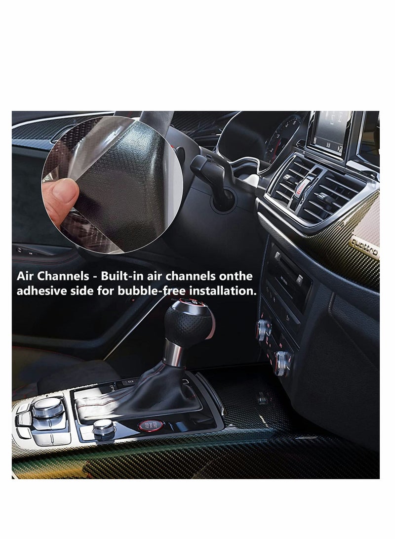 Excefore 2D Carbon Fibre Wrap, Self Adhesive Fiber Vinyl Car Sticker Without Bubble, Waterproof Interior Appearance Protective Film for Cars Motorcycles and Laptop, Black Gold 30 x 300cm - Image 3