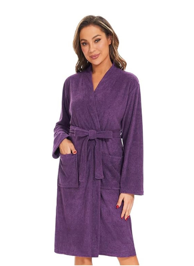 Purple Colour Light Weight and Quick Drying  Bathrobe Medium Size
