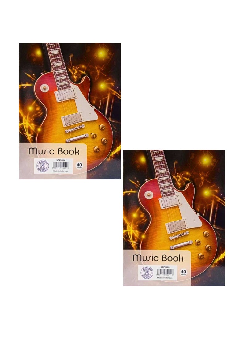 Sadaf كتاب موسيقي بحجم A5، 40 ورقة (عبوة من 2) - Image 1