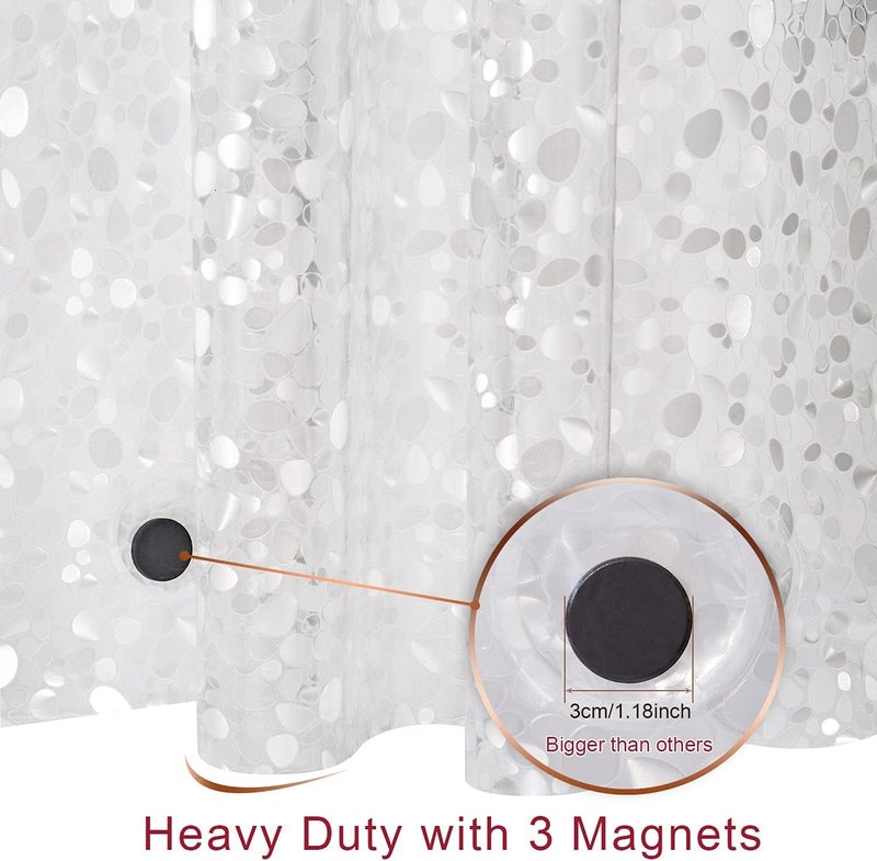 Bostofy Extra Long Shower Curtain Liner, Heavyweight Liner with Magnets and Rust-Proof Metal Grommets, Waterproof Shower Liner for Bathroom, 72' W x 78' H - Image 3