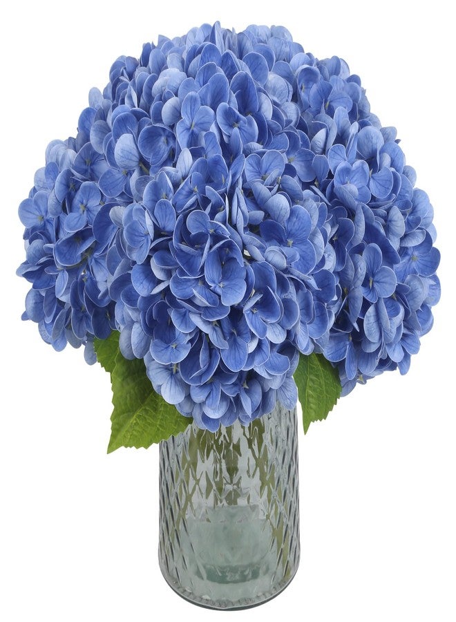 IPOPU 6PCS Real Touch Hydrangea Artificial Flowers Royal Blue Fake Hydrangeas with Stems Latex Realistic Faux Hydrangea Flowers for Wedding Centerpiece Floral Arrangements Home Decor (Royal Blue) - Image 1