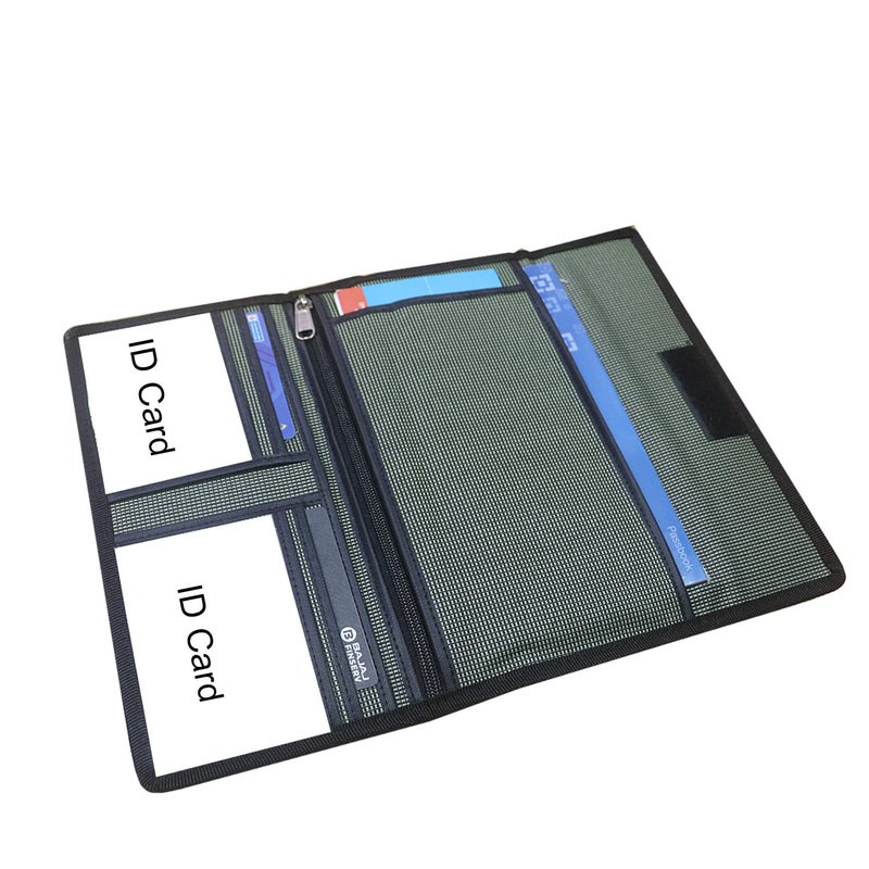 ANG Cheque Book Holder Passport Passbook Holder, Ladies & Gents Wallet Credit and Debit Card Holder Slots with Zipper Matte Cloth Pink Colour Use for Men & Women… (Black) - Image 4