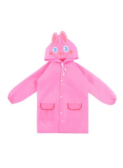 Kids Reusable Hooded Raincoat Pink Rabbit