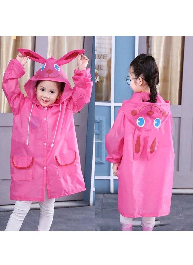 WooFree - Kids Reusable Hooded Raincoat Pink Rabbit - Image 1