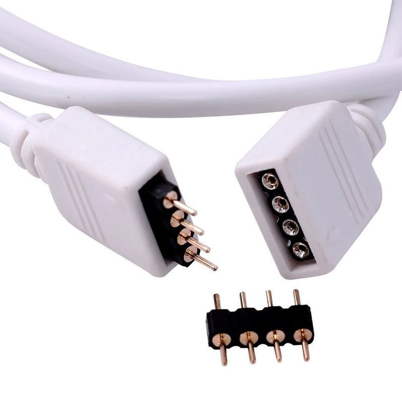 RGBZONE 2 Pack 3 Meters/9.9ft Extension Cable Connect Female Plug to RGB LED Strip Light with Free 4pcs 4pin Connector - Image 4